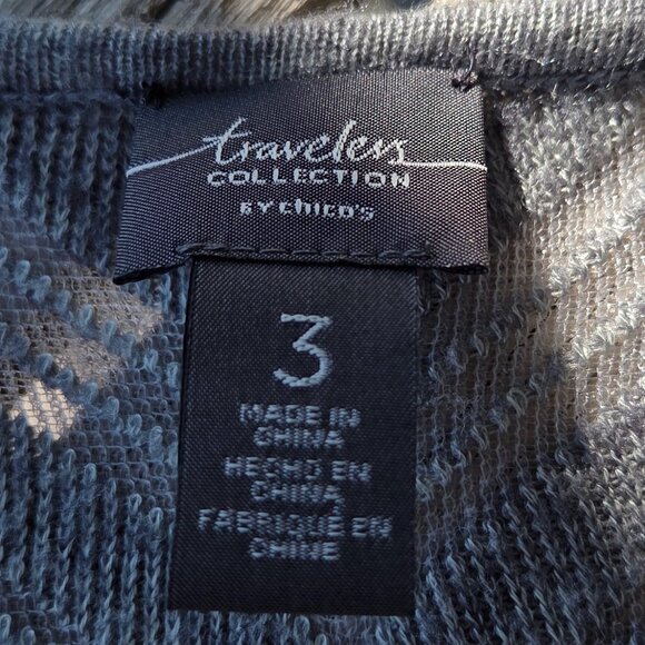 Travelers by Chico's Sz 3 (XL) Semi-Sheer Zig-Zag Hem Pullover Sweater - Picture 11 of 11